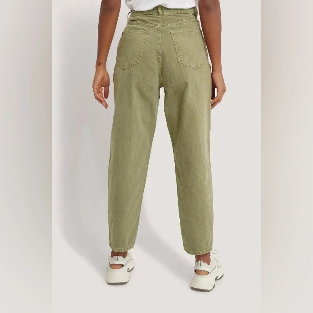 Mango Regina Slouch Jeans Khaki Green Size 8 - Picture 9 of 10